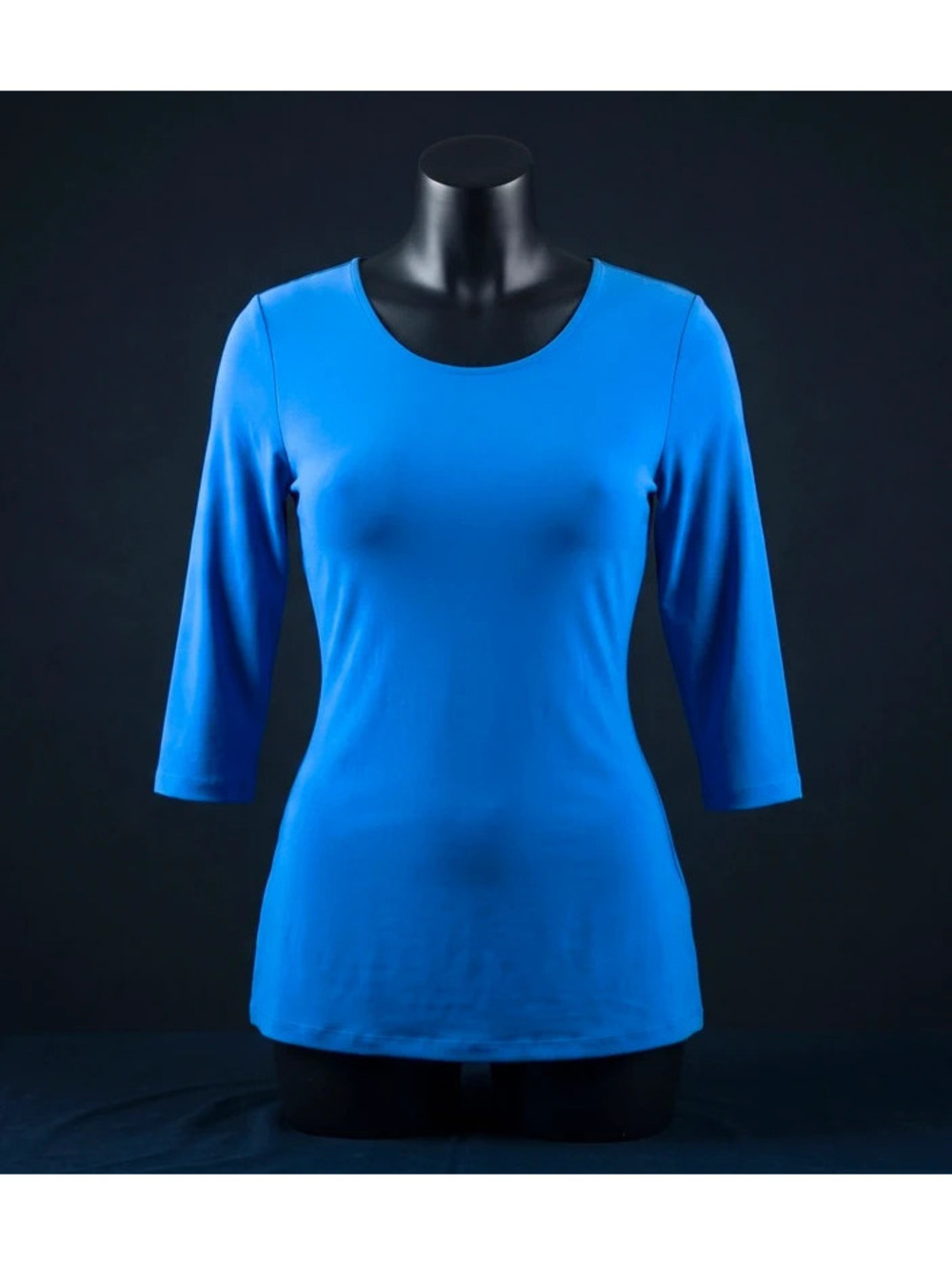 Creation Cobalt Blue 3/4 Sleeve Scoop Neck Top - Size S